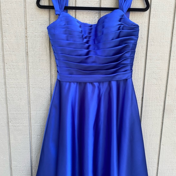 Royal Blue Satiny Dress - Picture 2 of 10